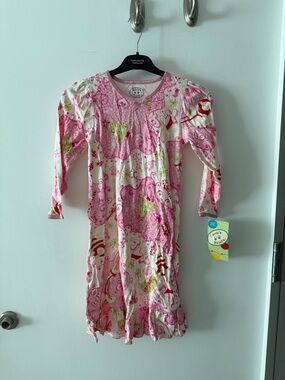 Sara Prints Pink Holiday Girls' Long-Sleeve Nightgown